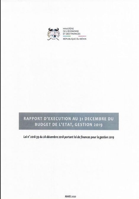 Rapport d’exécution au 31 décembre 2019
